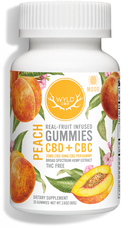 Wyld Peach Gummies CBD:CBC 20 count