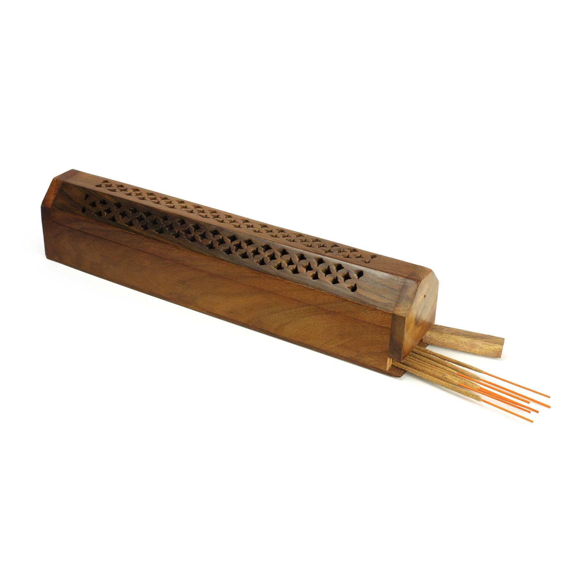 Incense Burner - Storage Wooden Box ~ Cutwork Cover